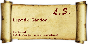 Lupták Sándor névjegykártya