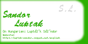 sandor luptak business card